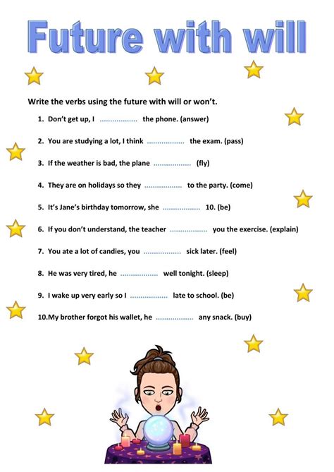 Future with will and won't. worksheet | English lessons for kids ...