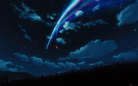 Anime Kimi no na wa in the dark with rainbows and clouds 8K wallpaper ...