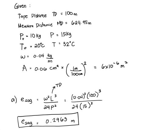 [Solved] A steel tape is 100m long at a temperature of 20˚C and a pull ...