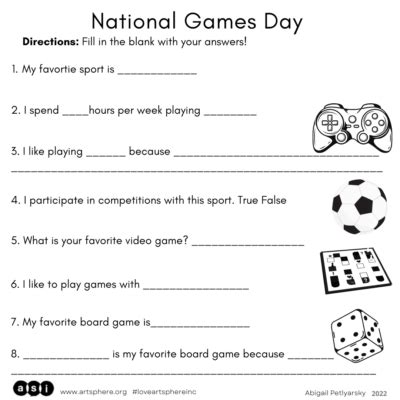 NATIONAL GAMES DAY - Art Sphere Inc.