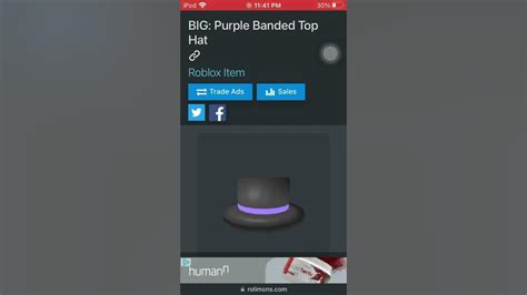 New Roblox BIG Banded Top Hat Limited (BIG: Purple Banded Top Hat) - YouTube