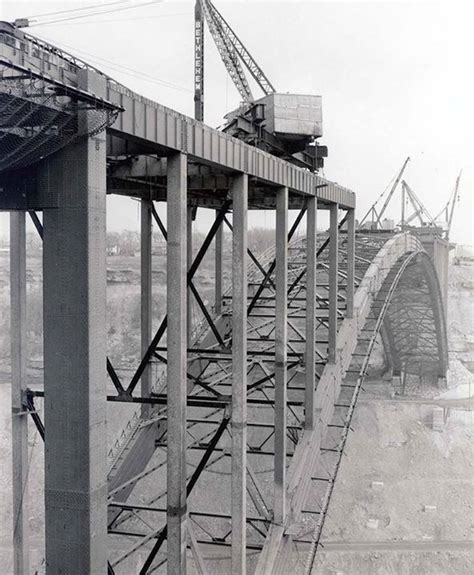 Vintage Niagara Region Constructing the Queenston-Lewiston Bridge, 1962. | Lewiston, Building ...