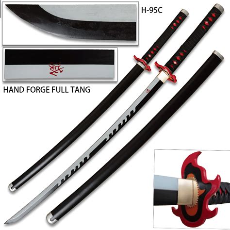 Demon Slayer Tanjiro Kamado Nichrin Blade Flame Handmade Katana Sword ...