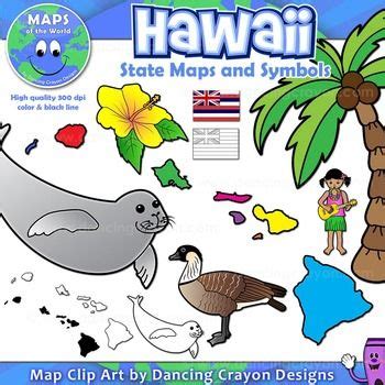 Hawaii State Symbols and Map Clipart | Clip art, Map of hawaii, Symbols