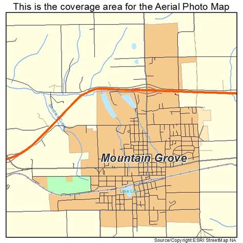 Aerial Photography Map of Mountain Grove, MO Missouri