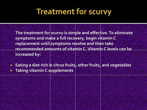 PPT - Scurvy: Causes, Symptoms, Daignosis, Prevention and Treatment PowerPoint Presentation - ID ...