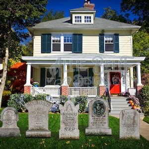 Haunted Mansion Tombstones 6 High Detail Photo Realistic Gravestones Halloween Decoration ...