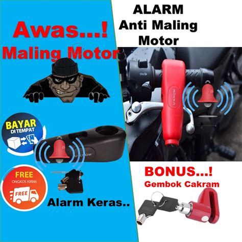 Jual Alarm Kunci Ganda Motor Model Kunci Gembok Stang Alarm Anti Maling Motor | Shopee Indonesia