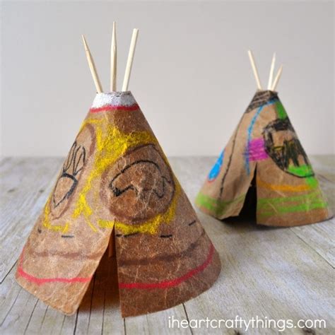 DIY Faux Leather Teepee Craft For Kids - I Heart Crafty Things