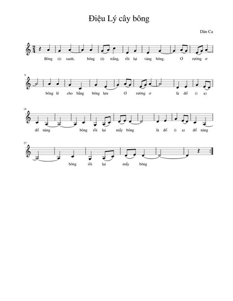 Lý Cây Bông Sheet music for Piano (Solo) | Download and print in PDF or ...