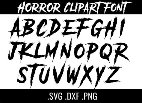 Horror Font SVG Horror Font Clipart Font for Cricut Silhouette - Etsy