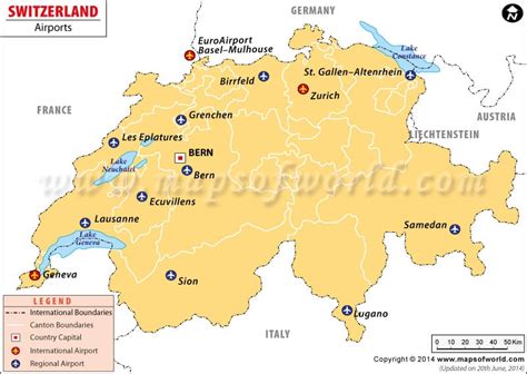 Airports in Switzerland, Switzerland Airports Map