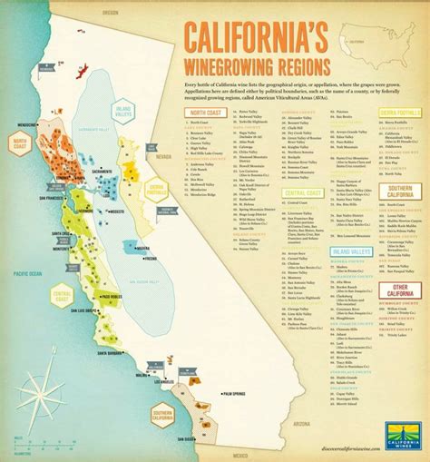 Thumbnail Map Of Cities Wine Regions California Map - Klipy - California Ava Map - Printable Maps