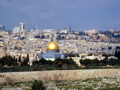 Jerusalem, Israel - Dome of the Rock, Wall, Mount of Olives