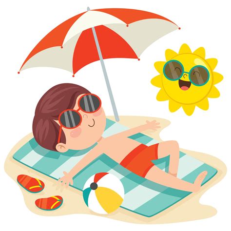 Cartoon Character Sunbathing On The Beach 2388483 Vector Art at Vecteezy
