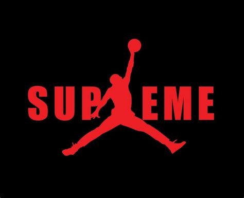 Supreme Jordan Brand Logo Red Symbol Clothes Design Icon Abstract Vector Illustration With Black ...