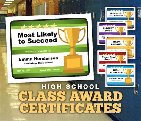 Cool HIgh School Class Award Certificates | Sports Feel Good Stories