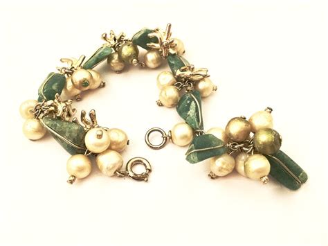 Marvella Vintage Jewelry Pearls Agate Beaded Cha Cha Bracelet – Talkingfashionnet