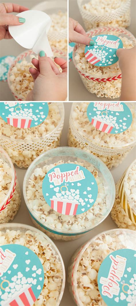 Adorable He "Popped" The Question Popcorn Favors!