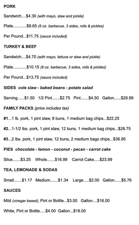 Whitts Barbecue Decatur, AL Menu (Updated: July 2024)