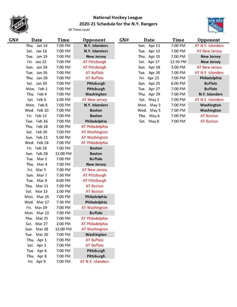 Rangers Printable Schedule - read.iesanfelipe.edu.pe