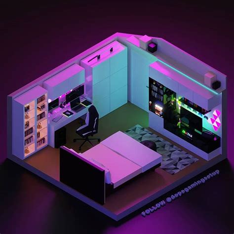 3D Gaming Room Setup