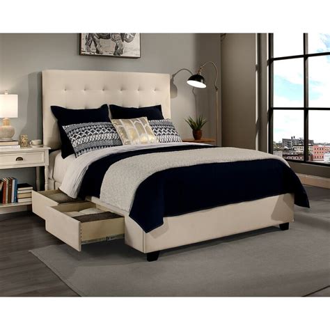 Darby Home Co Almendarez 2 Drawer Upholstered Storage Platform Bed with Bench Set, Queen Size ...