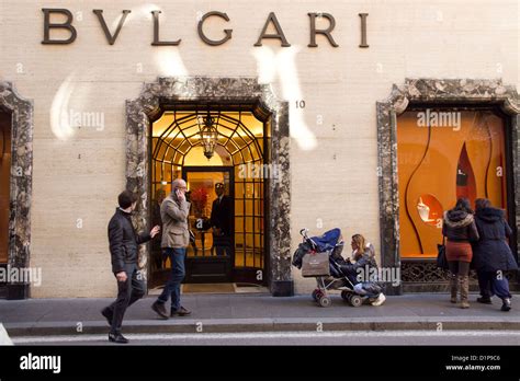 Via Condotti Rome Bulgari store shop street Italy shopping Stock Photo ...