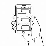 Smart Phone Messaging Coloring Vector Stock  Illustration Of sketch template