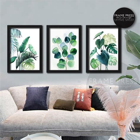 3 pcs set - leaves - WALL DECOR FRAMES - HOME DECOR | Shopee Philippines