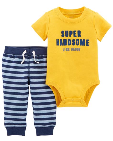 Crawling, playing or sleeping, he's cute and comfy in this 2-piece set! Complete with a flocked ...