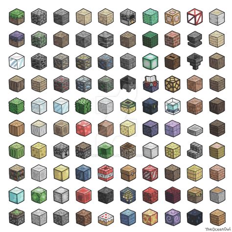 100 Minecraft Blocks by TheOceanOwl on DeviantArt