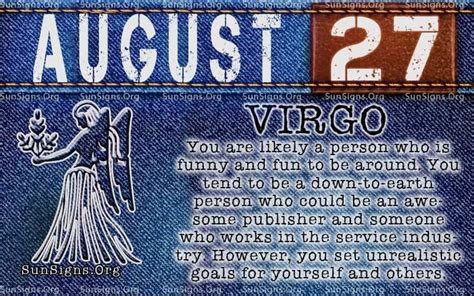 August 27 Zodiac Horoscope Birthday Personality - SunSigns.Org