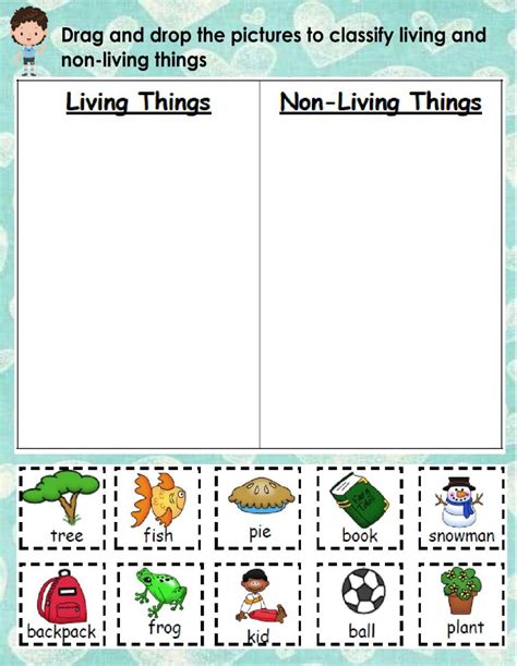 Living and non living things exercise for first grade – Artofit