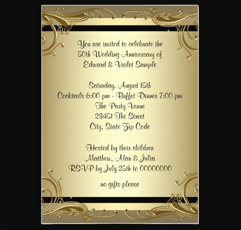 50th Wedding Anniversary Invitation - 15+ Examples, Illustrator, Word ...