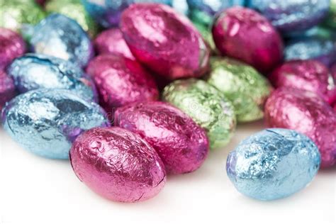 Colorful Chocolate Easter Egg Candy Stock Image - Image of blue, foil ...