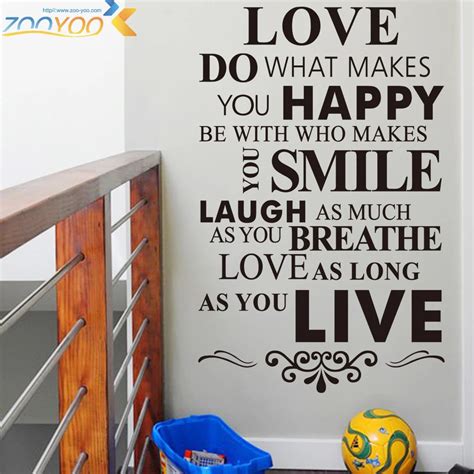 Inspirational Happy Life Quotes Wall Stickers Home Decor Living Room ...