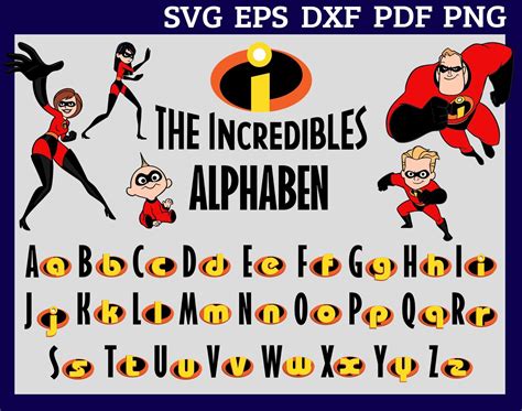 The Incredibles Alphabet Svg The Incredibles Font Letters Svg Eps Dxf ...