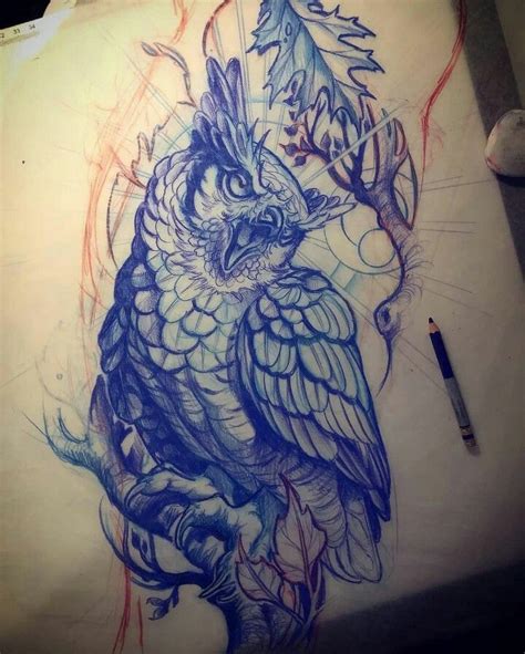 Great Horned Owl Tattoo in 2021 | Traditional owl tattoos, Owl tattoo drawings, Owl tattoo