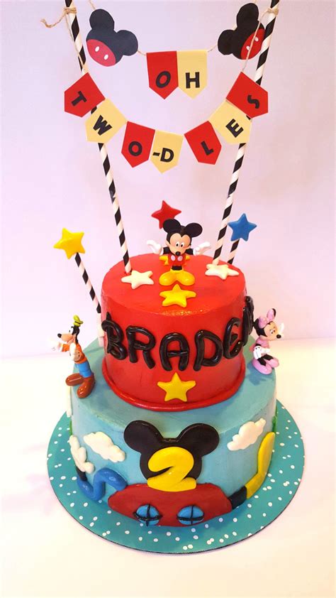 Oh Twodles! Mickey mouse cake for my 2 yr old boy Baby Boy Birthday Themes, Mickey Mouse ...