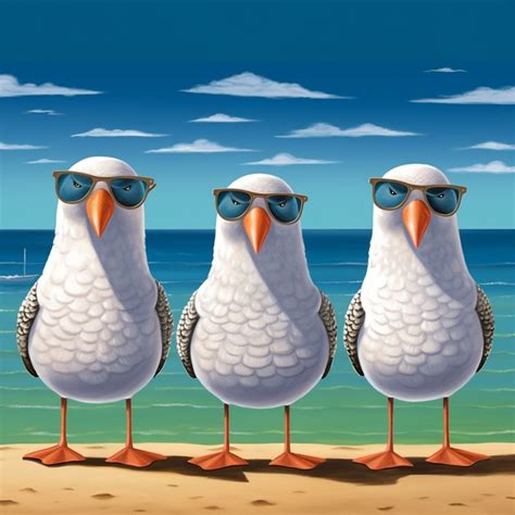 Funny Cartoon Seagull Art Print Free Stock Photo - Public Domain Pictures