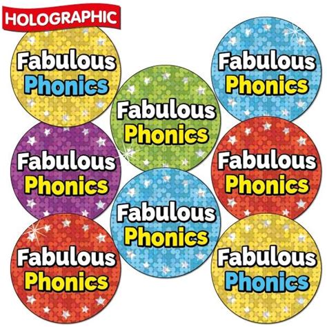 'Fabulous Phonics' Stickers | 25mm | Holographic | x 30 | Phonics s, Phonics, Holographic