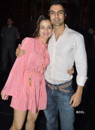 Actors Ameesha Patel and her brother Ashmit Patel at Manyata Dutt's ...