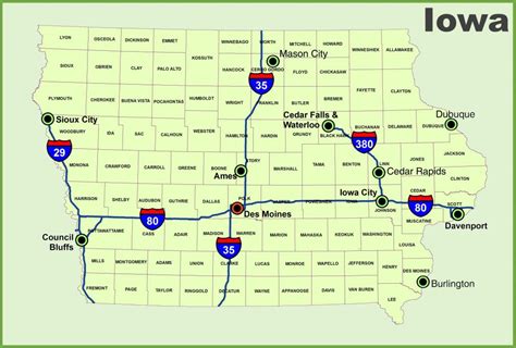 Iowa State Maps | Usa | Maps Of Iowa (Ia) for Printable Iowa Road Map ...