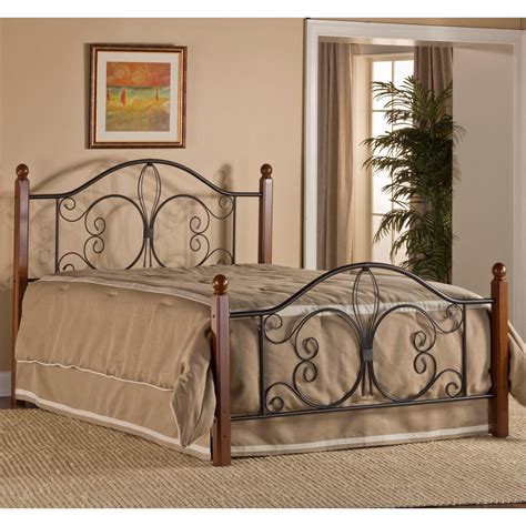 Hillsdale Metal Beds 1422BQRP Queen Milwaukee Wood Post Bed with Bed ...