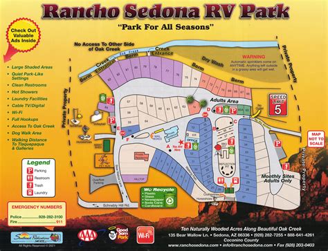 PARK MAP AND PRICING - Rancho Sedona RV Park | Sedona AZ RV Parks