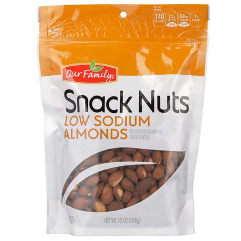 Our Family Low Sodium Almonds Snack Nuts (12 oz) - Instacart