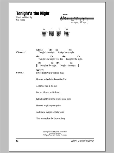 Tonight's The Night by Neil Young - Guitar Chords/Lyrics - Guitar ...