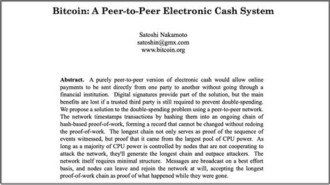 Satoshi Nakamoto’s Seminal Bitcoin White Paper Turns 14 Today Projected ...