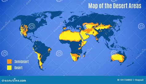 Schematic Map of the Sandy Deserts Area Stock Vector - Illustration of ...